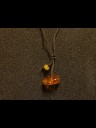 Amber pendant with leather necklace