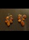 Ear Rings in silver with polished pieces of amber