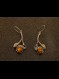 Earrings in silver with polished amber